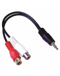 Radox Cable AUX 3.5mm Macho - 2 x RCA Macho, 15cm, Negro