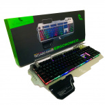 Teclado Gamer Raiju E-Sports RGB, Alámbrico, Aluminio/Negro (Inglés)