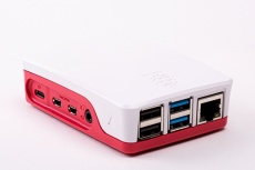 Raspberry Carcasa para Pi 4, Blanco/Rojo - No Incluye Placa
