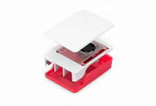 Raspberry Carcasa para Pi 5, Blanco/Rojo - No Incluye Placa