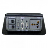 Redleaf Caja de Conectividad para Escritorio PT124, 1X HDMI, 1x VGA, 2x RJ-45, 1x RCA, 1X USB