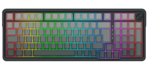 Teclado Gamer Redragon Eisa K686 LED RGB 96%, Teclado Mecánico, Switch Blue, Inalámbrico, USB/Bluetooth, Gris, Español