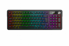 Teclado Gamer Redragon Eisa LCD Pro LED RGB 96%, Teclado Mecánico, Linear, Alámbrico/Inalámbrico, USB/Bluetooth, Negro, Español