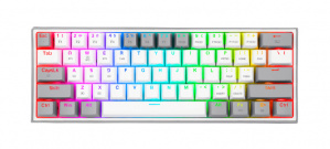 Teclado Gamer Redragon Fizz Pro K616 RGB, Teclado Mecánico, Red Switch, Inalámbrico, RF + Bluetooth, Blanco/Gris (Inglés)