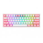 Teclado Gamer Redragon Fizz Pro K616 RGB, Teclado Mecánico, Red Switch, Inalámbrico, RF + Bluetooth, Blanco/Rosa (Inglés)