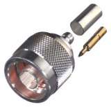 RF Industries Conector Coaxial de Anillo Pegable N Macho, Plata