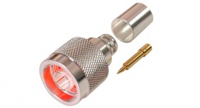 RF Industries Conector Coaxial de Anillo Plegable N Macho, Plata