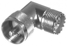 RF Industries Conector Coaxial en L UHF Macho - UHF Hembra, Plata