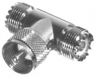 RF Industries Conector Coaxial en T UHF Hembra - UHF Macho, Plata