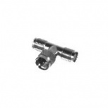 RF Industries Adaptador en T Mini-UHF Macho - 2x Mini-UHF Hembra, Niquel/Plata/Teflón