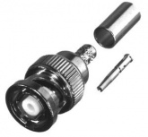 RF Industries Conector Coaxial de Anillo Plegable BNC Macho, Plata
