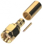 RF Industries Conector Coaxial de Anillo Plegable SMA Macho, Oro