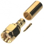 RF Industries Conector Coaxial SMA Macho de Anillo Plegable, Oro