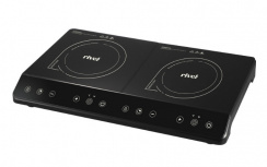 Rivel Parrilla Eléctrica 2IND-TVT, 2 Quemadores, 1800W, Negro