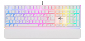 Teclado Gamer RK Royal Kludge RK918 LED RGB, Teclado Mecánico, Membrana, Alámbrico, USB, Blanco, Español 