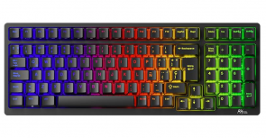 Teclado Gamer RK Royal Kludge RK98 LED RGB 96%, Teclado Mecánico, Switch Brown, Inalámbrico, USB/Bluetooth, Negro, Español