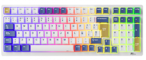 Teclado Gamer RK Royal Kludge RK98 LED RGB 96%, Teclado Mecánico, MX Red, Inalámbrico, USB/Bluetooth, Blanco, Español 