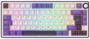 Teclado Gamer RK Royal Kludge RKR75 Blackberry LED RGB 75%, Teclado Mecánico, Membrana, Alámbrico, USB, Multicolor, Español 