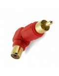 Romms Adaptador en Ángulo RCA Hembra - RCA Macho, Rojo