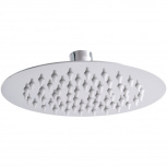 Rugo Regadera Tipo Lluvia, Diámetro 20.3 cm, Metal/Acero Inoxidable, No Incluye Brazo y Chapetón
