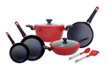 Salty Batería de Cocina STY9009R, Aluminio, Antiadherente, 9 Piezas