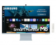 Monitor Samsung Smart Monitor M8 32", 4K Ultra HD, HDMI, Bocinas Integradas, Blanco/Azul - Imagen del combo