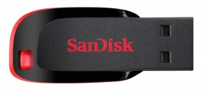 Memoria USB SanDisk Cruzer Blade Z50, 16GB, USB-A 2.0, Lectura 130MB/s, Negro/Rojo image