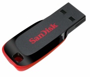 Memoria USB SanDisk Cruzer Blade CZ50, 64GB, USB-A 2.0, Lectura 150MB/s, Negro/Rojo image