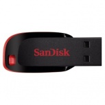 Memoria USB SanDisk Cruzer Blade CZ50, 64GB, USB-A 2.0, Lectura 150MB/s, Negro/Rojo image