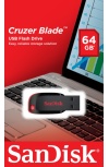 Memoria USB SanDisk Cruzer Blade CZ50, 64GB, USB-A 2.0, Lectura 150MB/s, Negro/Rojo image
