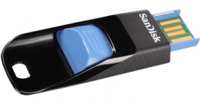 Memoria USB SanDisk Cruzer Edge, 4GB, USB-A 2.0, Lectura 15 MB/s, Escritura 10MB/s, Negro/Azul image