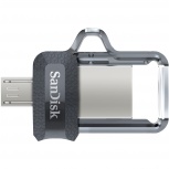 Memoria USB SanDisk Ultra Dual Drive m3.0, 16GB, USB-A/Micro-USB 3.0, Lectura 130MB/s, Gris image