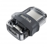 Memoria USB SanDisk Ultra Dual Drive M3.0, 64GB, USB-A/Micro-USB 3.0, Lectura 150MB/s, Gris image