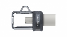 Memoria USB SanDisk Ultra Dual Drive M3.0, 128GB, USB-A/Micro-USB 3.0, Lectura 150MB/s, Gris image
