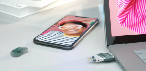 Memoria USB SanDisk iXpand Flip, 64GB, USB-A/Lightning, Plata image