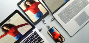 Memoria USB SanDisk iXpand Flip, 64GB, USB-A/Lightning, Plata image