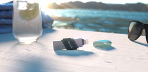 Memoria USB SanDisk iXpand Flip, 64GB, USB-A/Lightning, Plata image