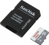 Memoria Flash SanDisk Ultra, 64GB MicroSDXC UHS-I Clase 10, con Adaptador image