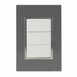 Santul Placa con Apagador Venecia, 3 Interruptores, 127V, 10A, Negro