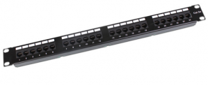 Saxxon Panel de Parcheo Cat5e, 24 Puertos RJ-45, 1U