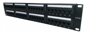 SBE Tech Panel de Parcheo Cat5e, 48 Puertos RJ-45, Negro