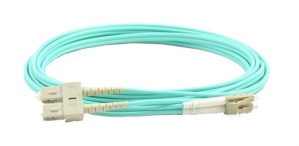 SBE Tech Cable Fibra Óptica Monomodo OM4 LC Macho - SC Macho, 3 Metros, Aqua