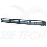 SBE Tech Panel de Parcheo Cat6, 24 Puertos RJ-45, Negro