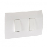 Schneider Electric Placa con 2 Interruptores MWD62114, 16A, 250V, Blanco