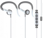 Scosche Audífonos Intrauriculares con Micrófono SportClips II, Alámbrico, 1.1 Metros, 3.5mm, Blanco/Gris