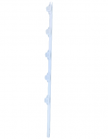 SFire Poste de Paso para Cercas Eléctricas, 120 cm, Diámetro 1", para 5 Aisladores, Acero Galvanizado, Blanco