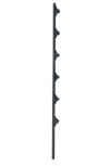 SFire Poste de Paso para Cercas Eléctricas, 140 cm, Diámetro 1", para 6 Aisladores, Acero Galvanizado, Negro