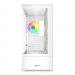 Gabinete Sharkoon AK6 RGB, Midi-Tower, ATX/Micro-ATX/Mini-ITX, USB 3.0, sin Fuente, 4 Ventiladores Instalados, Blanco - Imagen adicional 1