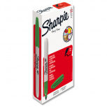 Sharpie Marcador Permanente Punto Fino, Verde, 12 Piezas