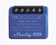 Shelly Módulo Relevador SHELLY1MINIGEN3, Inalámbrico, Entrada 110-240V